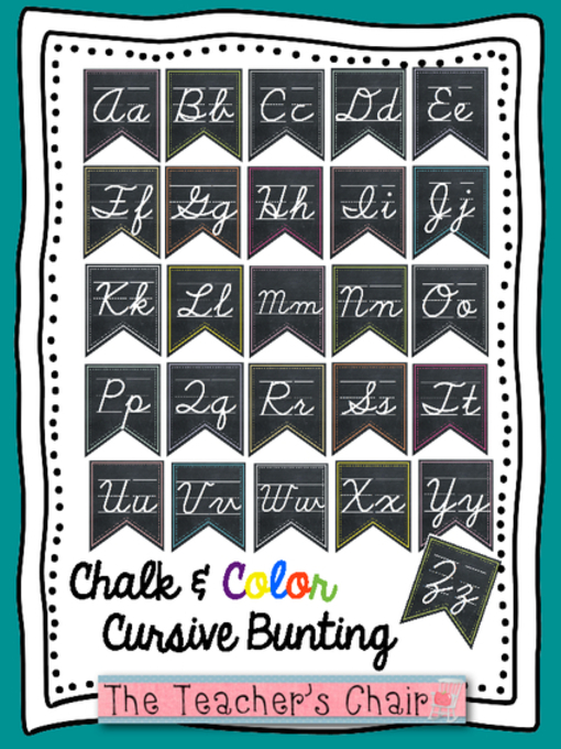 Title details for Cursive Alphabet Classroom Bunting by The Teachers Chair - Available